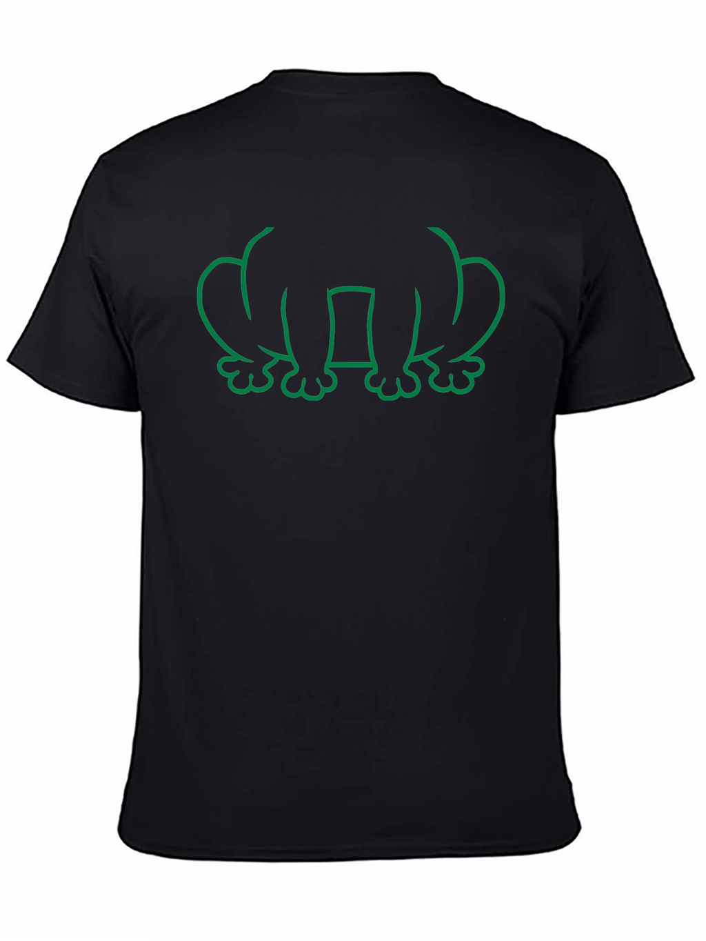 Frog Outline Graphic Tee - Black Cotton T-Shirt