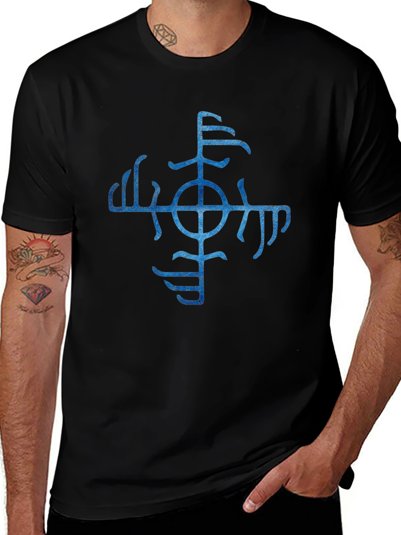 Vegvisir Compass Black T-Shirt Norse Viking Runes