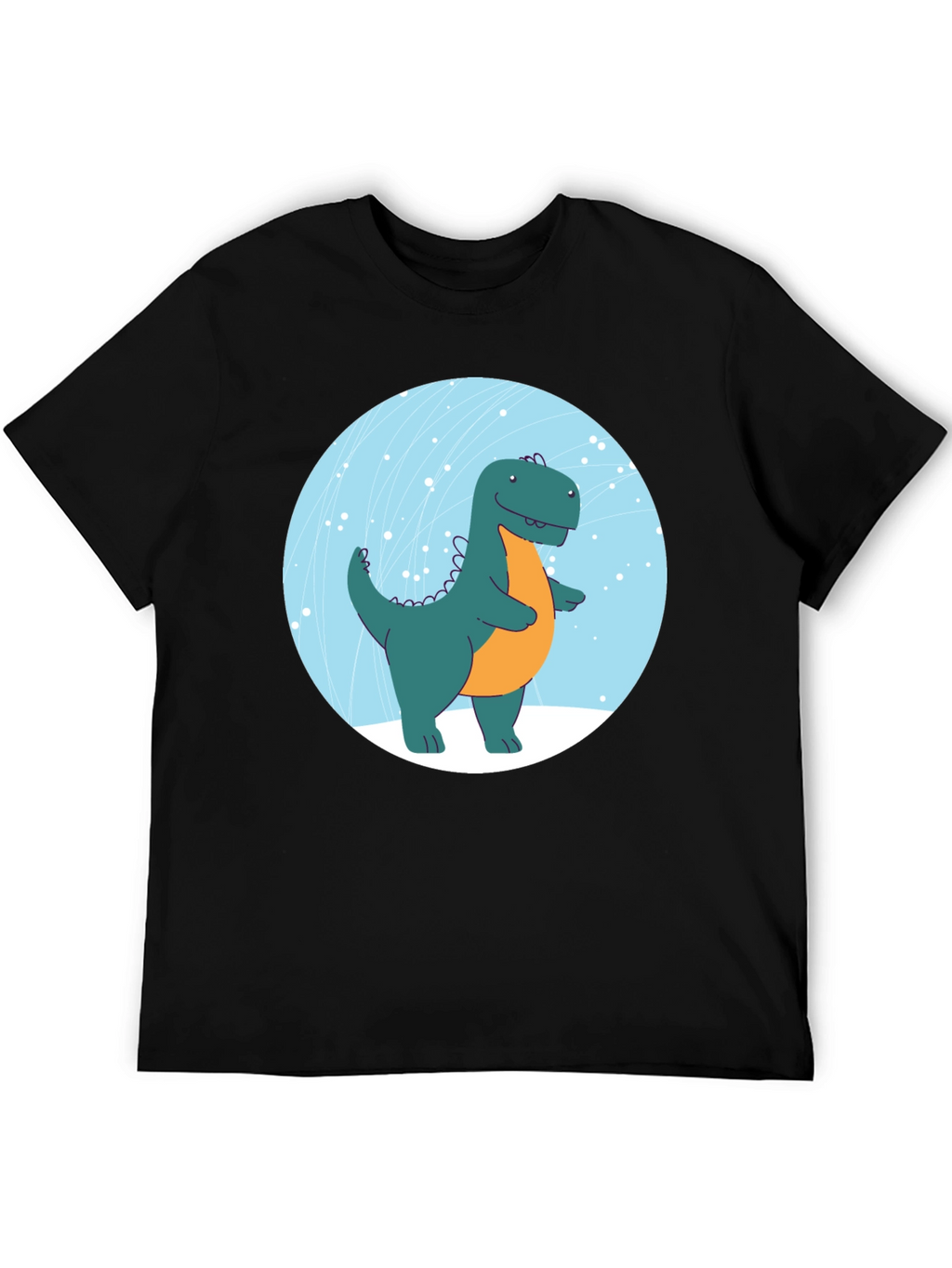 Dinosaur Graphic Print Black T-Shirt