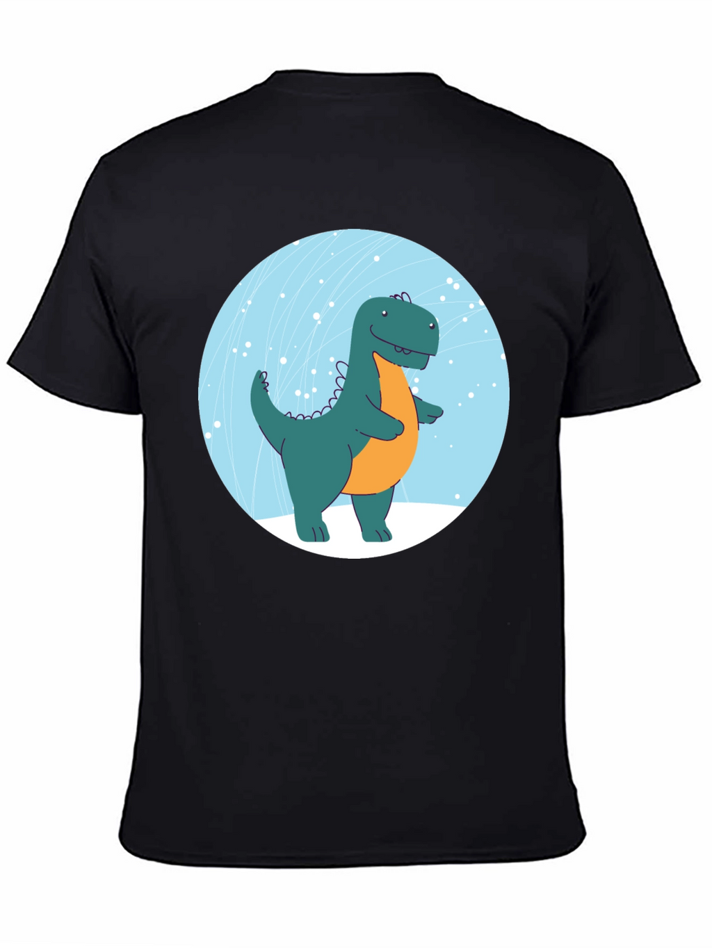 Dinosaur Graphic Print Black T-Shirt