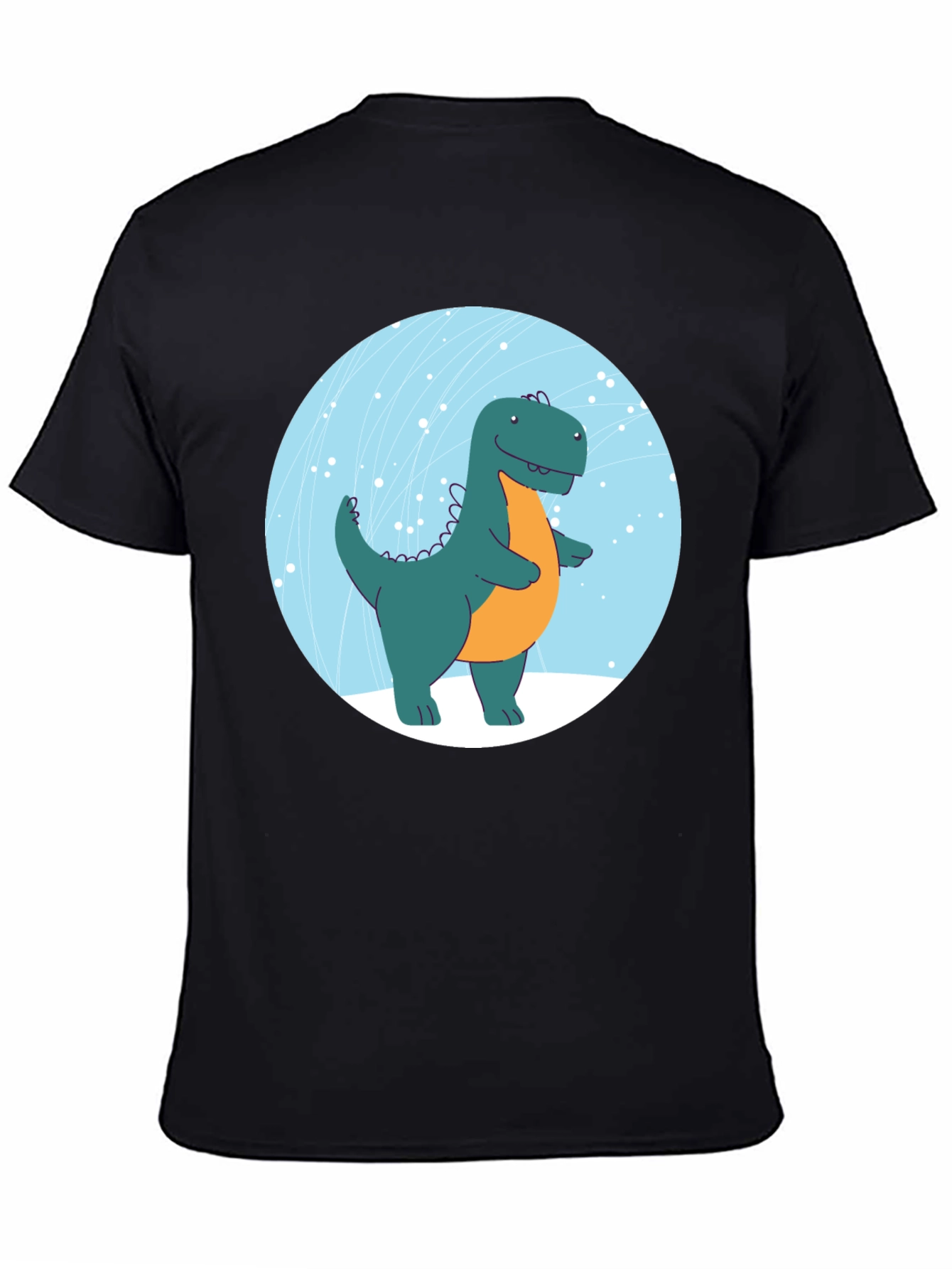 Dinosaur Graphic Print Black T-Shirt