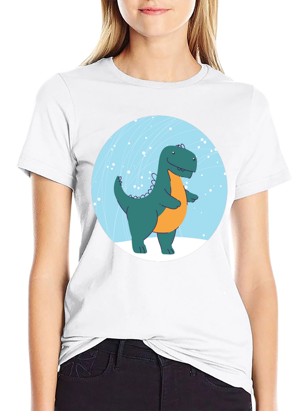 Dinosaur Graphic Print Black T-Shirt