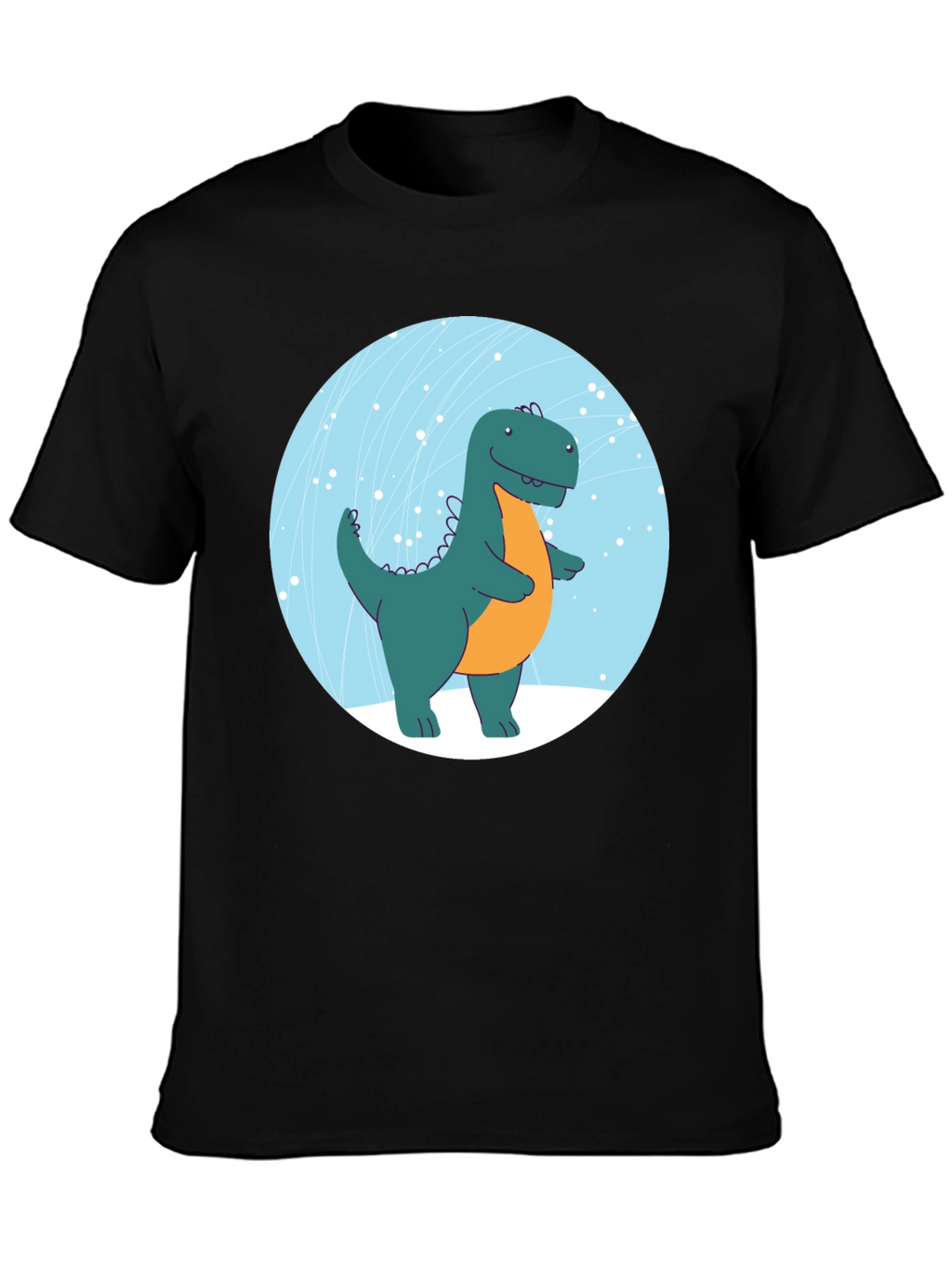 Dinosaur Graphic Print Black T-Shirt
