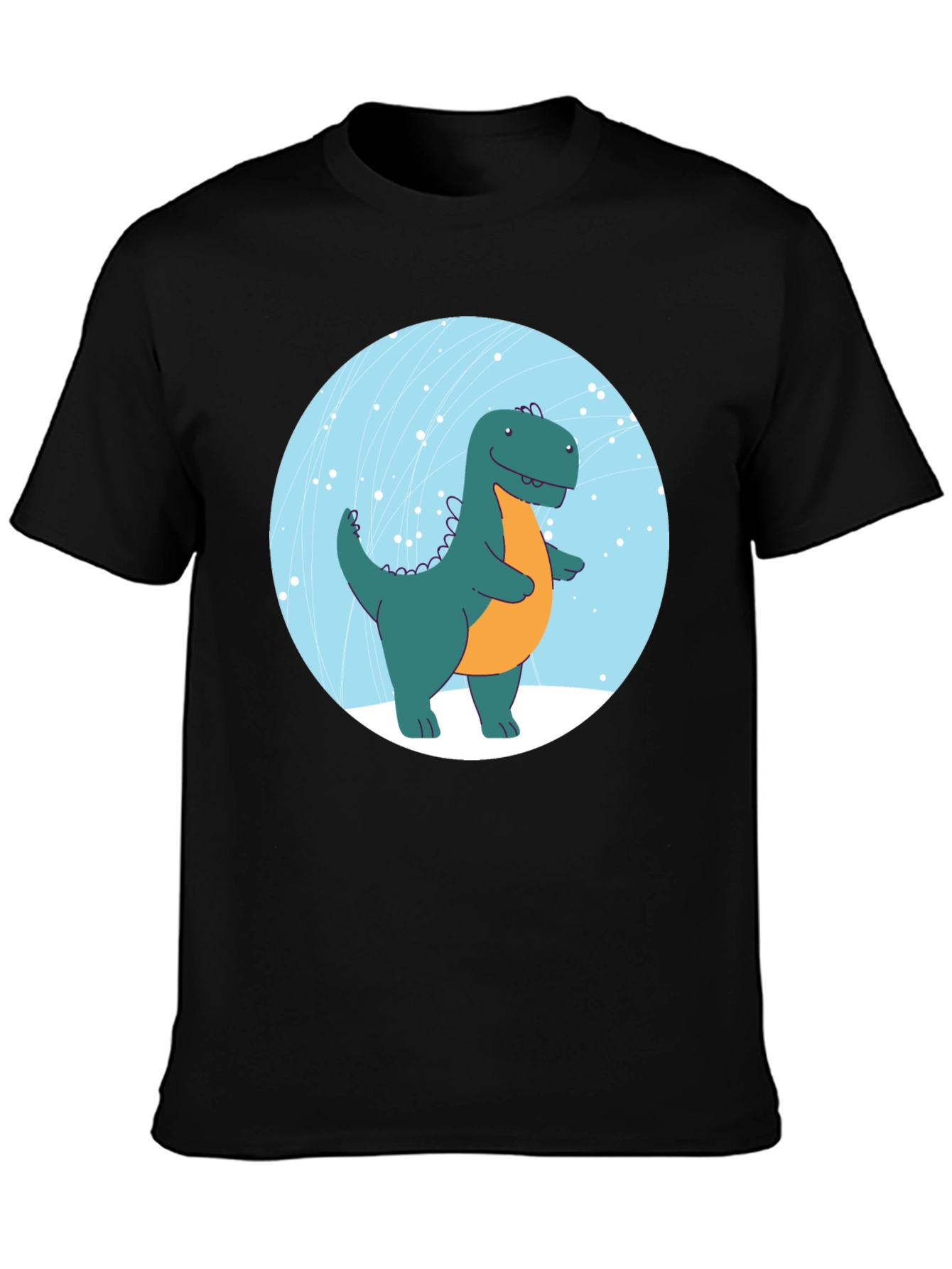 Dinosaur Graphic Print Black T-Shirt