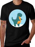 Dinosaur Graphic Print Black T-Shirt