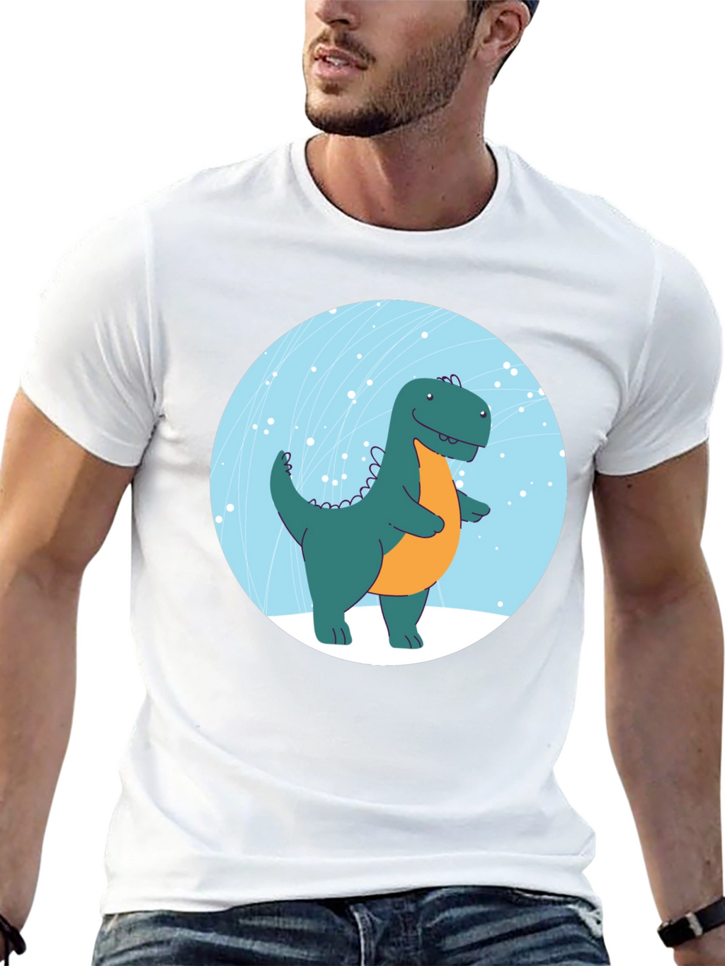 Dinosaur Graphic Print Black T-Shirt