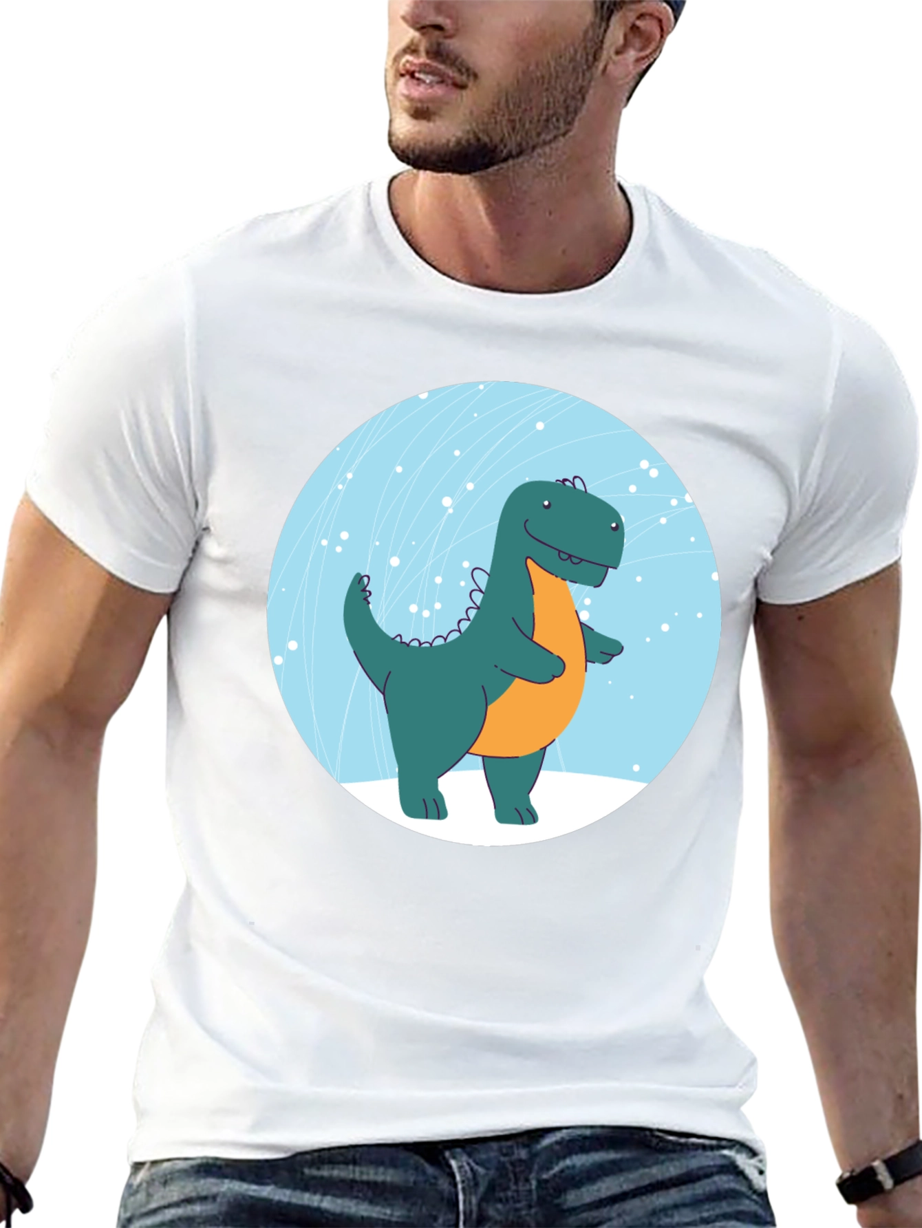 Dinosaur Graphic Print Black T-Shirt