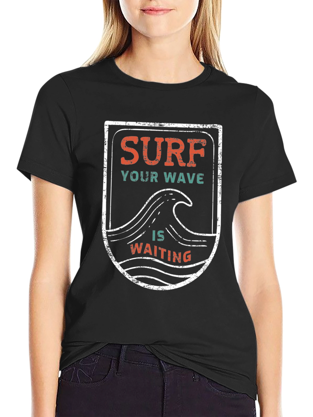 Surf Your Wave T-Shirt - Black Graphic Tee