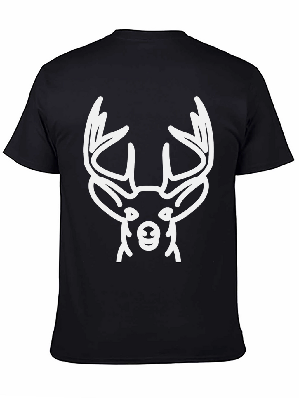 Deer Head Graphic T-Shirt - Black Cotton Tee