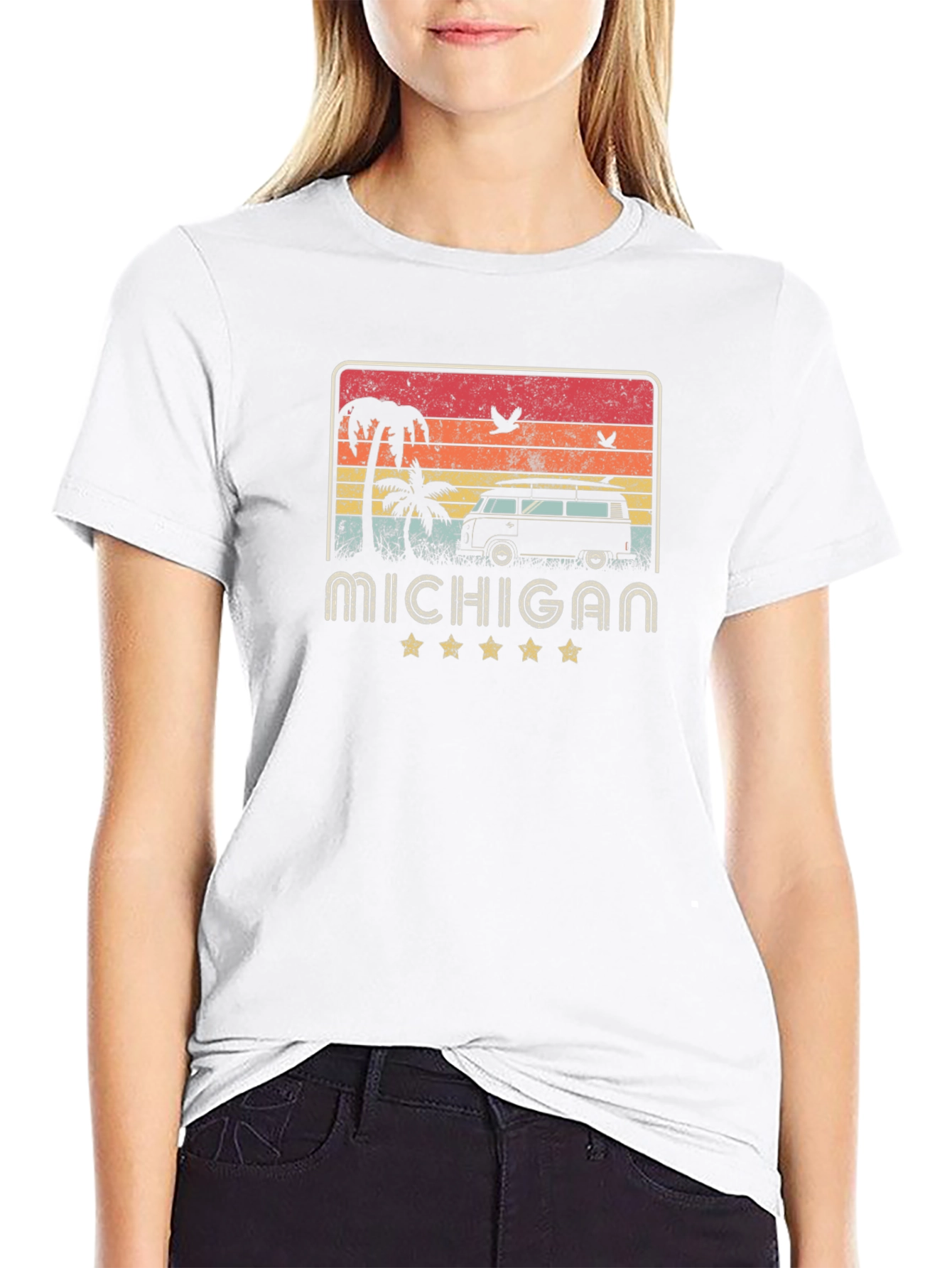 Michigan Retro Surf Van Graphic Tee