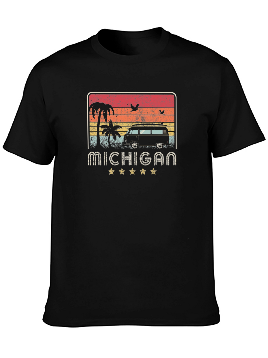 Michigan Retro Surf Van Graphic Tee