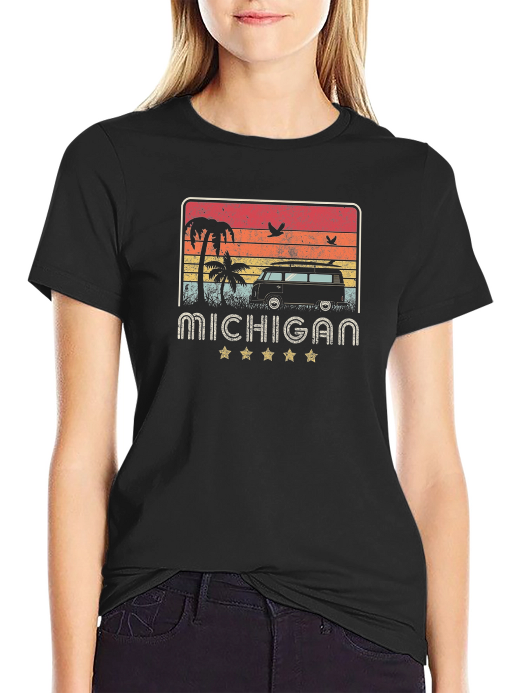 Michigan Retro Surf Van Graphic Tee