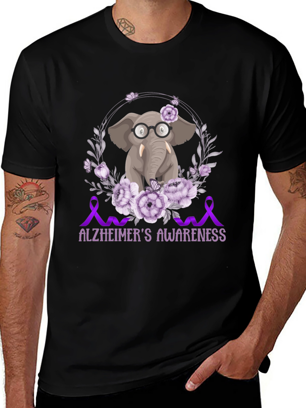 Alzheimers Awareness Elephant T-Shirt