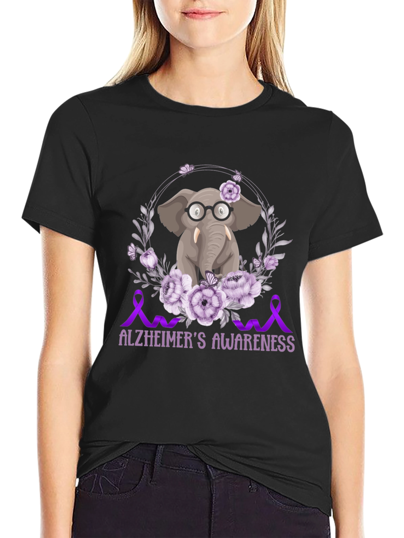 Alzheimers Awareness Elephant T-Shirt