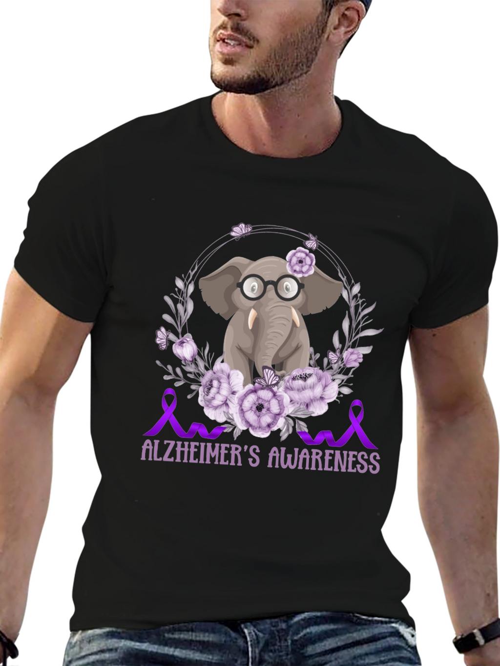 Alzheimers Awareness Elephant T-Shirt