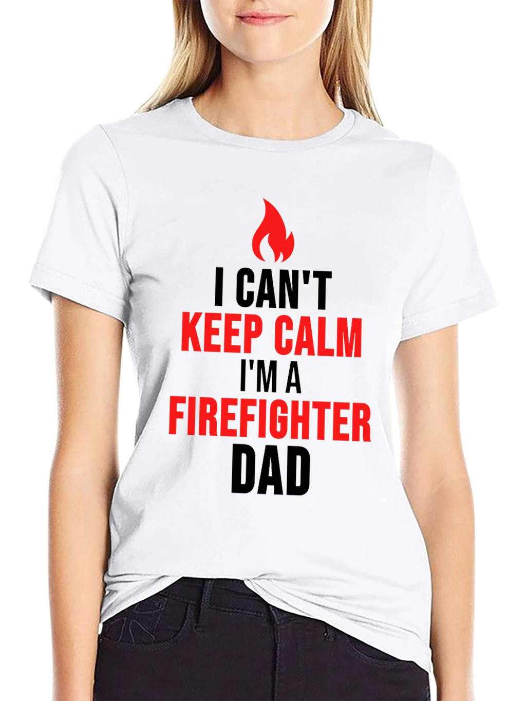 Firefighter Dad T-Shirt - I Cant Keep Calm