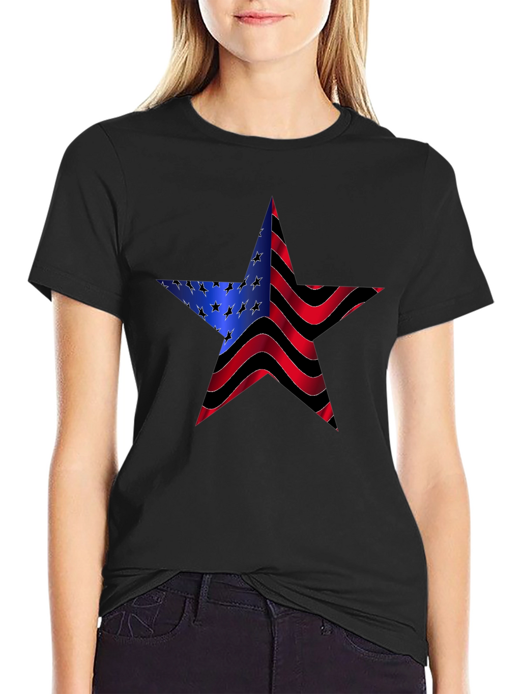 American Flag Star Graphic Mens Tee