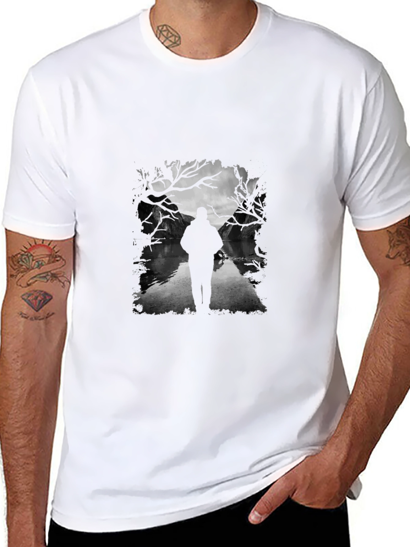 Silhouette River T-Shirt - Black
