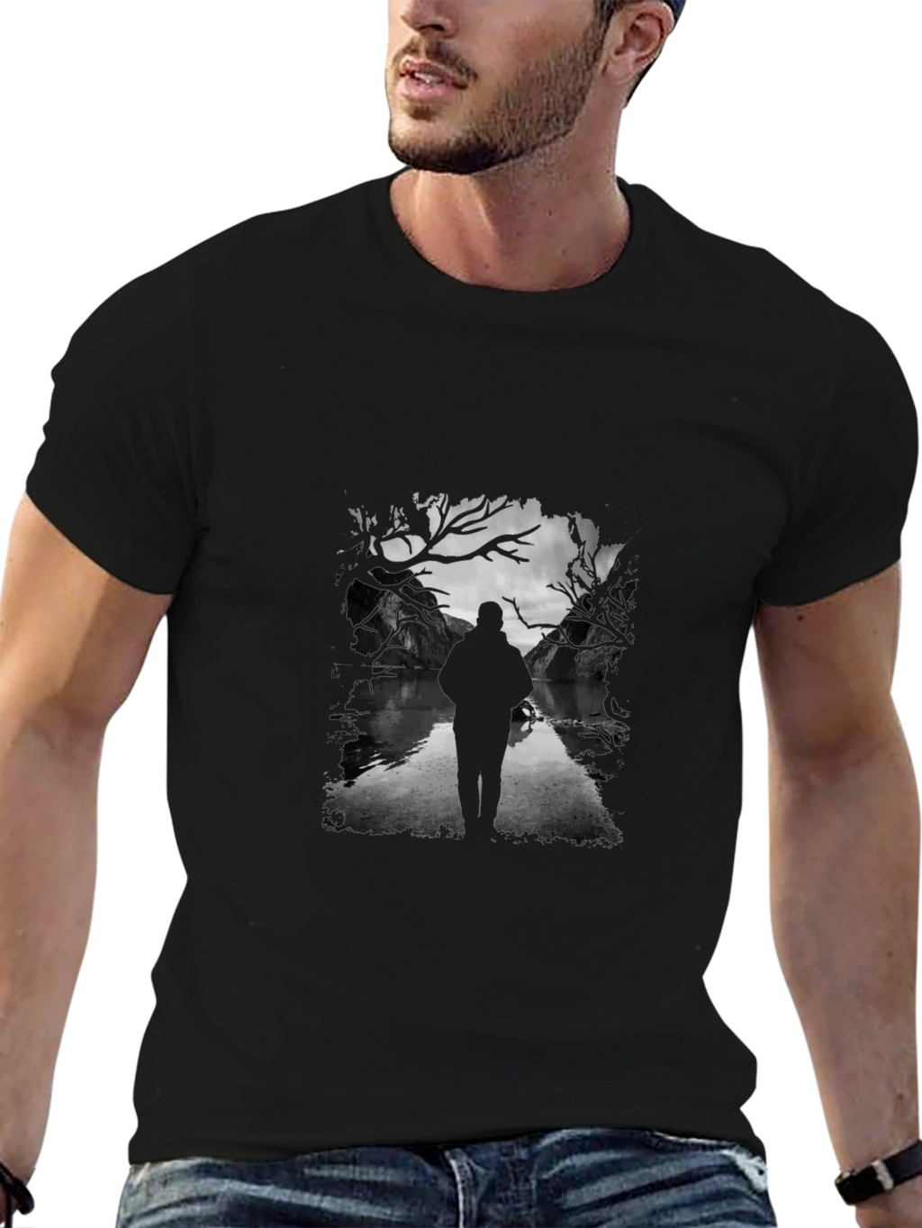 Silhouette River T-Shirt - Black