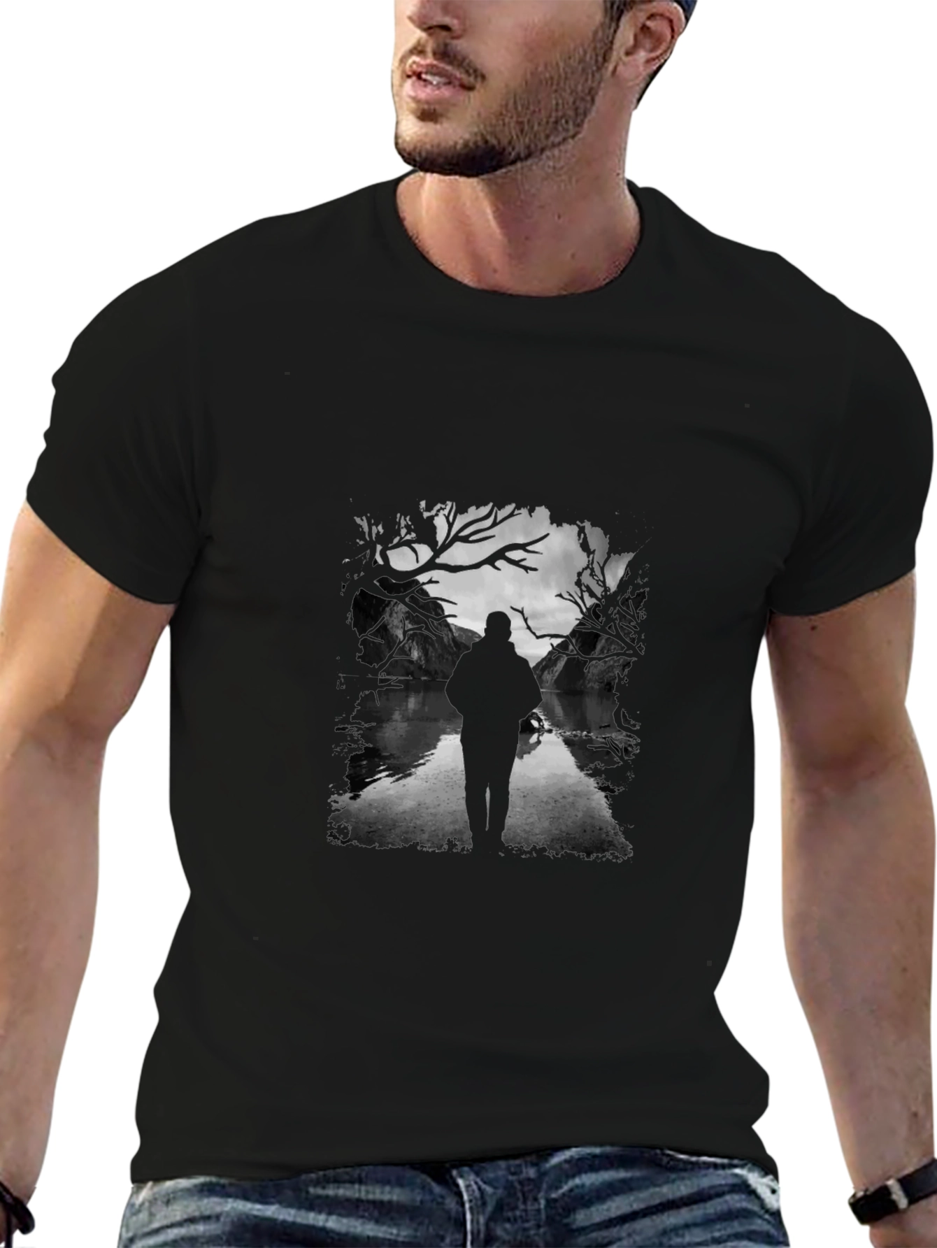 Silhouette River T-Shirt - Black