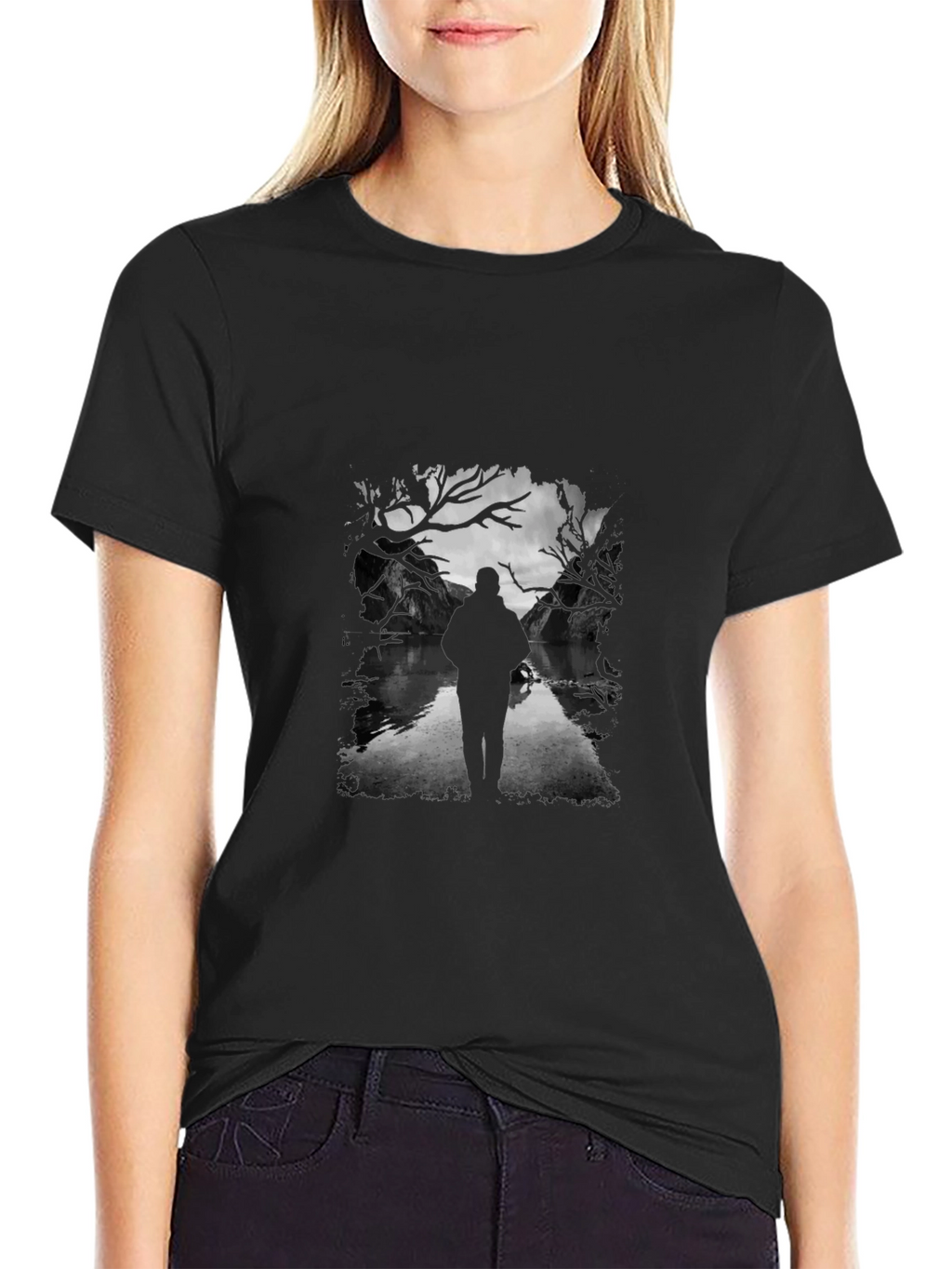 Silhouette River T-Shirt - Black