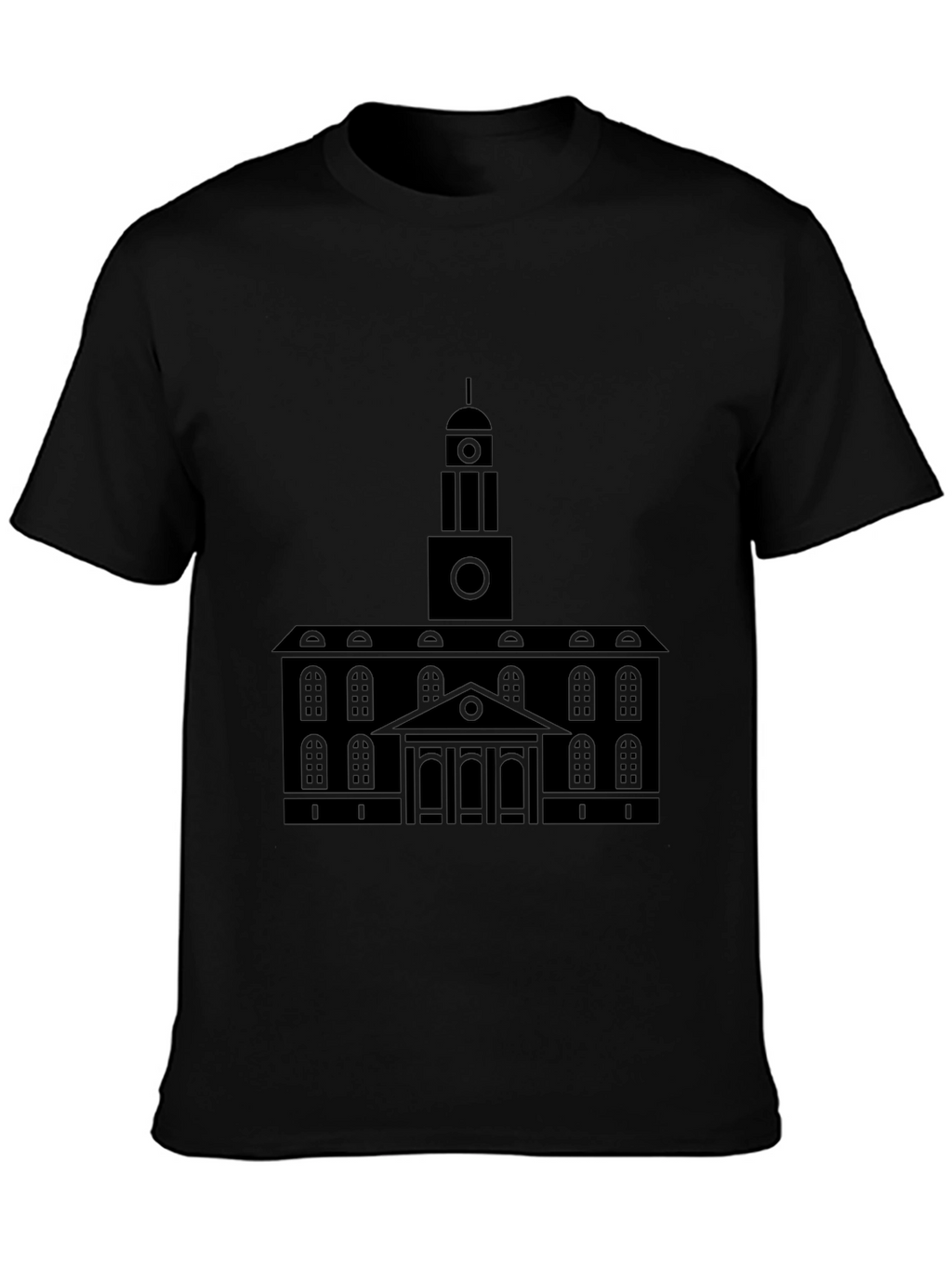 Black Building Graphic T-Shirt