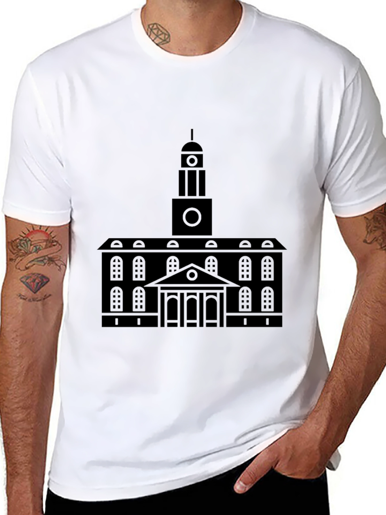 Black Building Graphic T-Shirt