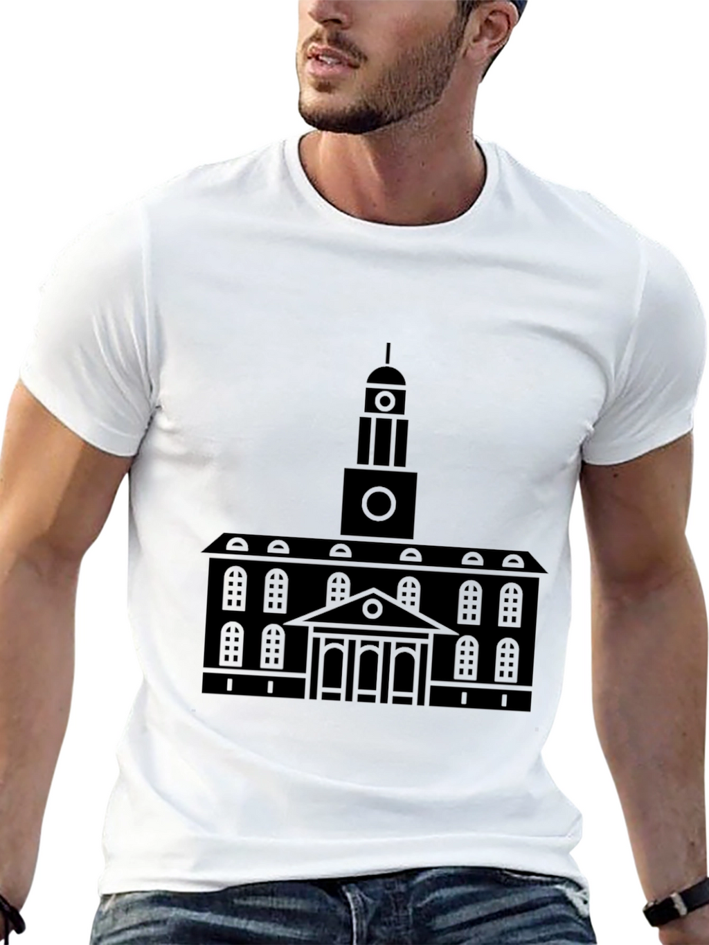 Black Building Graphic T-Shirt