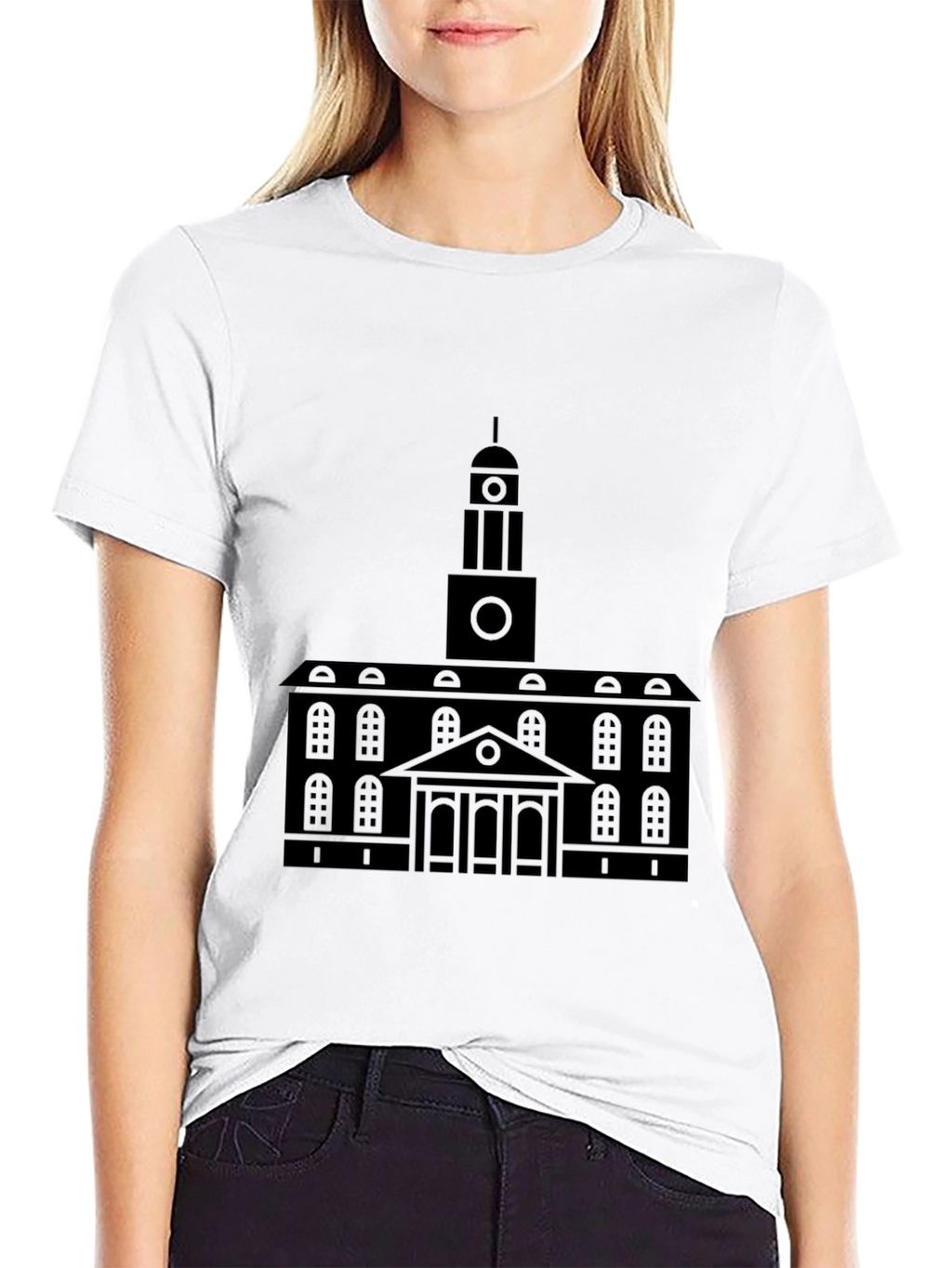 Black Building Graphic T-Shirt