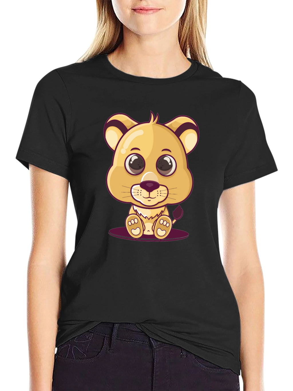 Cute Lion Cub Graphic T-Shirt