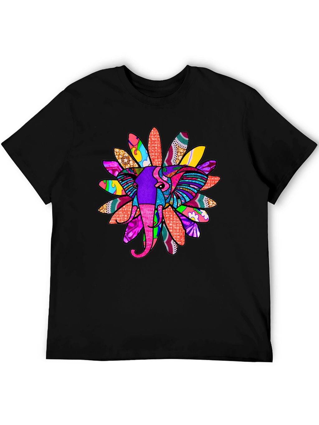 Elephant Flower Graphic Tee - Bold Design