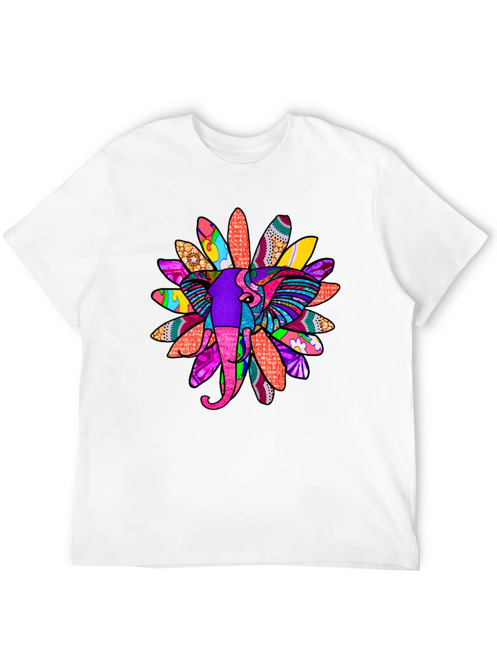 Elephant Flower Graphic Tee - Bold Design