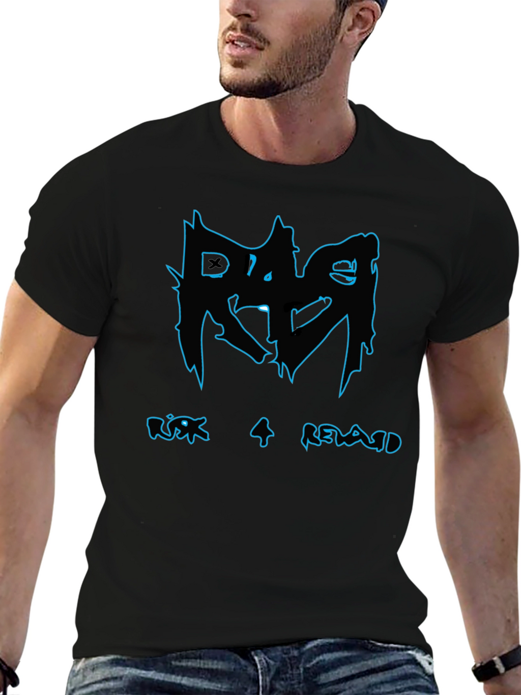 Risk 4 Reward Graphic Print Black T-Shirt
