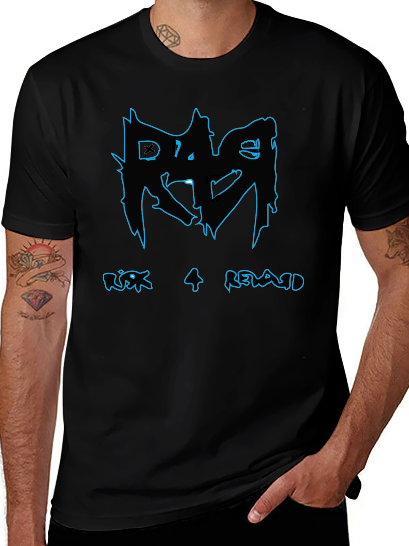 Risk 4 Reward Graphic Print Black T-Shirt