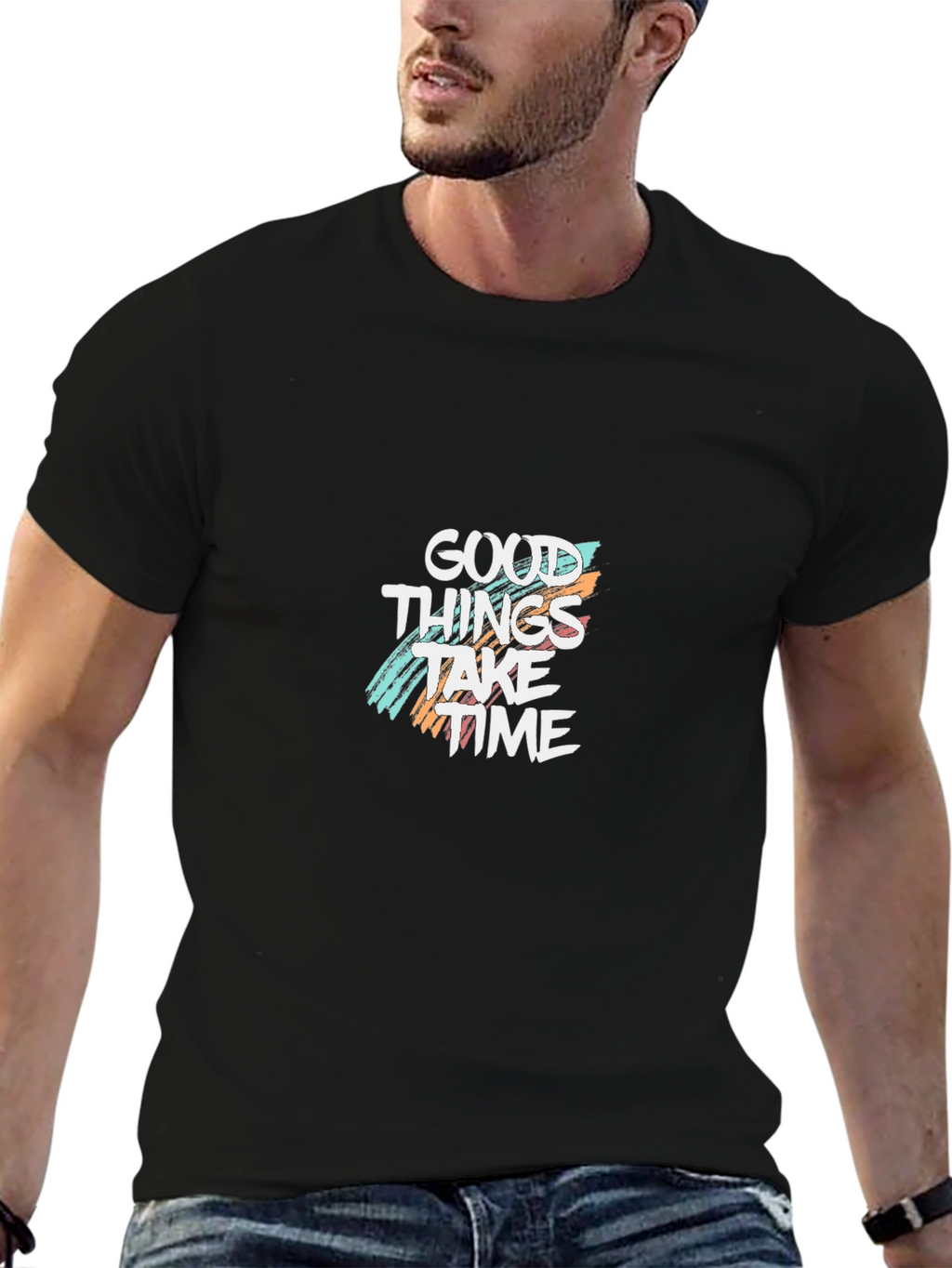 Good Things Take Time Graphic Black Tee