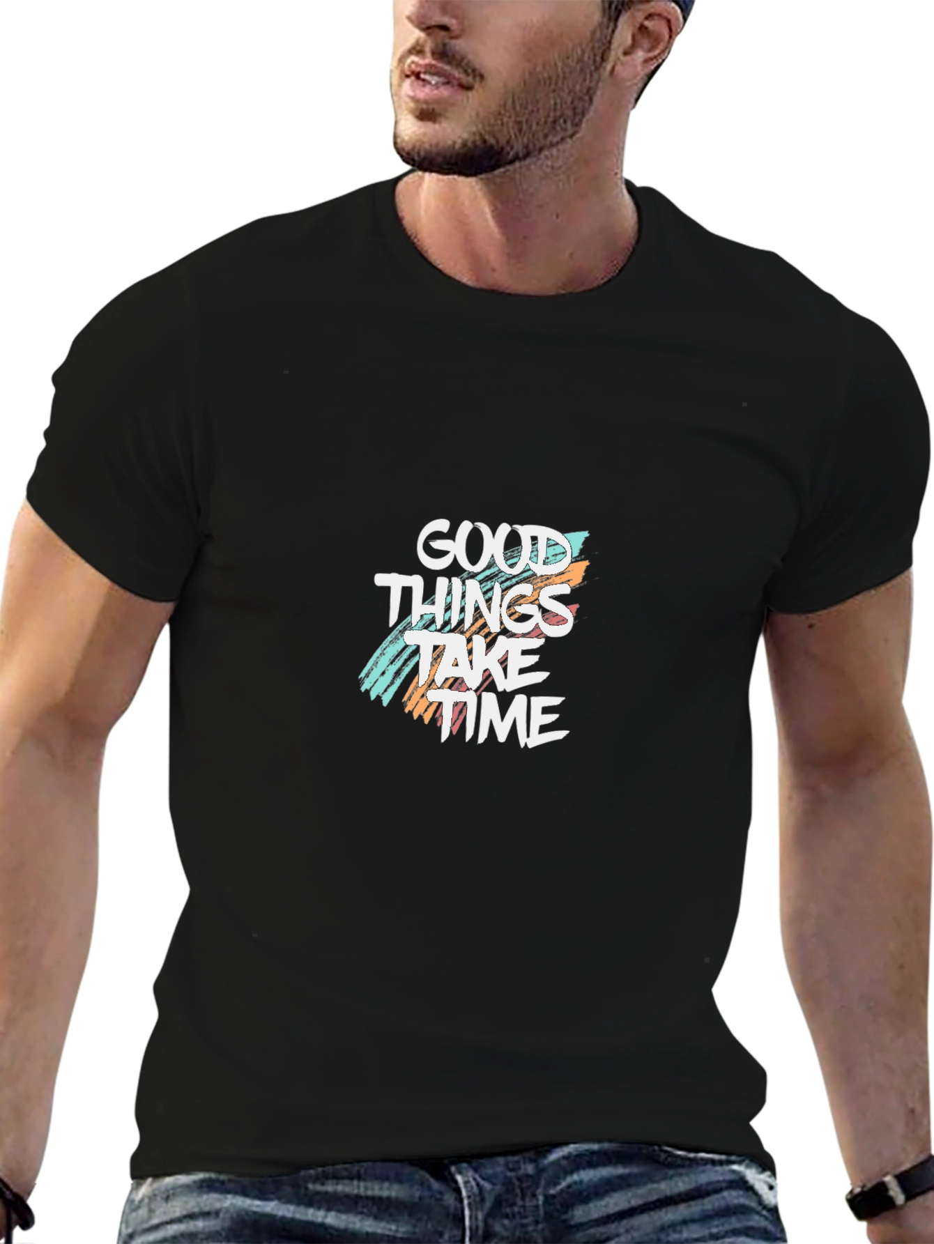 Good Things Take Time Graphic Black Tee