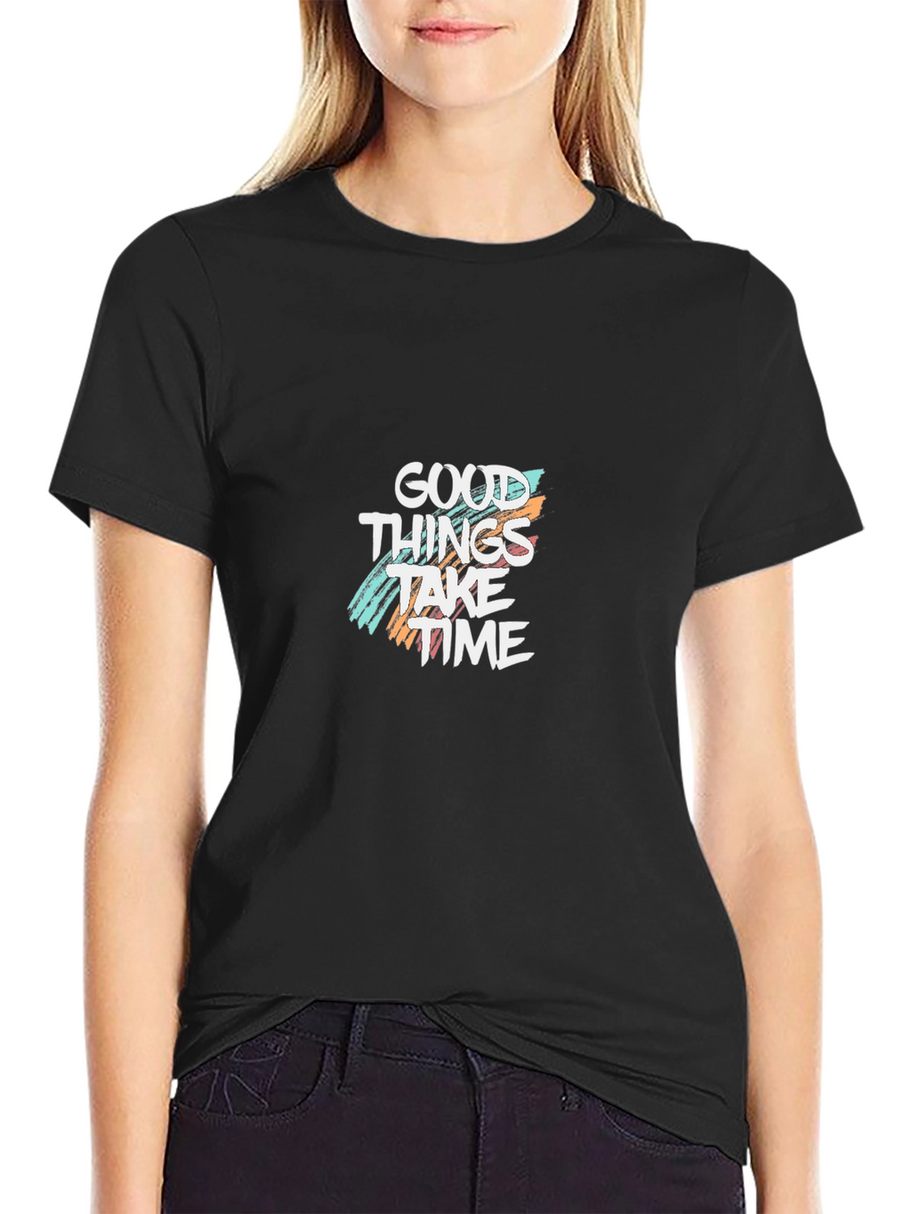 Good Things Take Time Graphic Black Tee