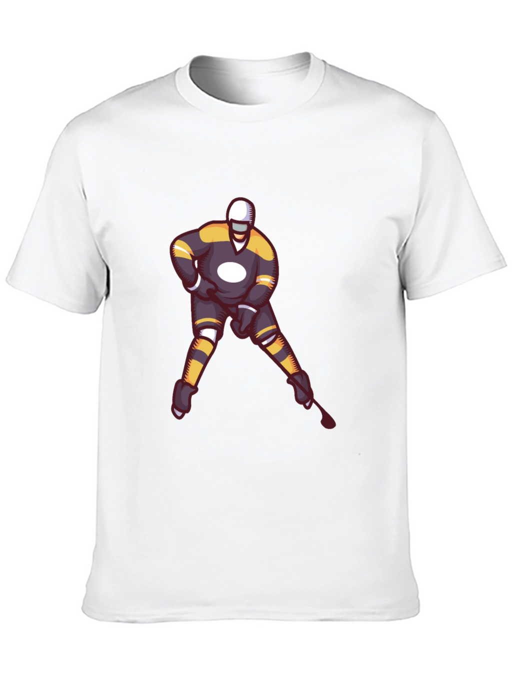 Hockey Player Graphic T-Shirt - Black