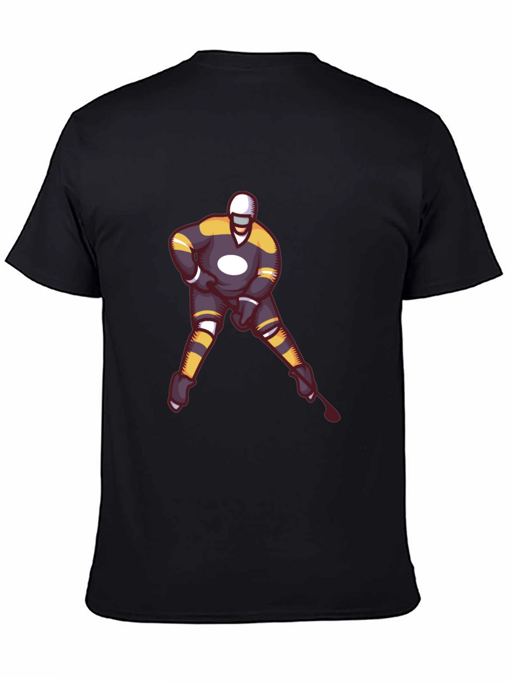 Hockey Player Graphic T-Shirt - Black