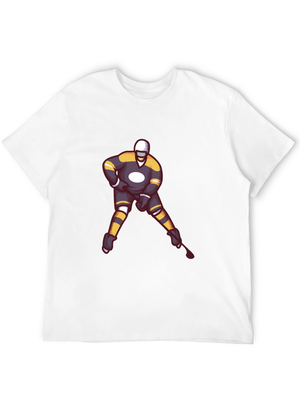 Hockey Player Graphic T-Shirt - Black