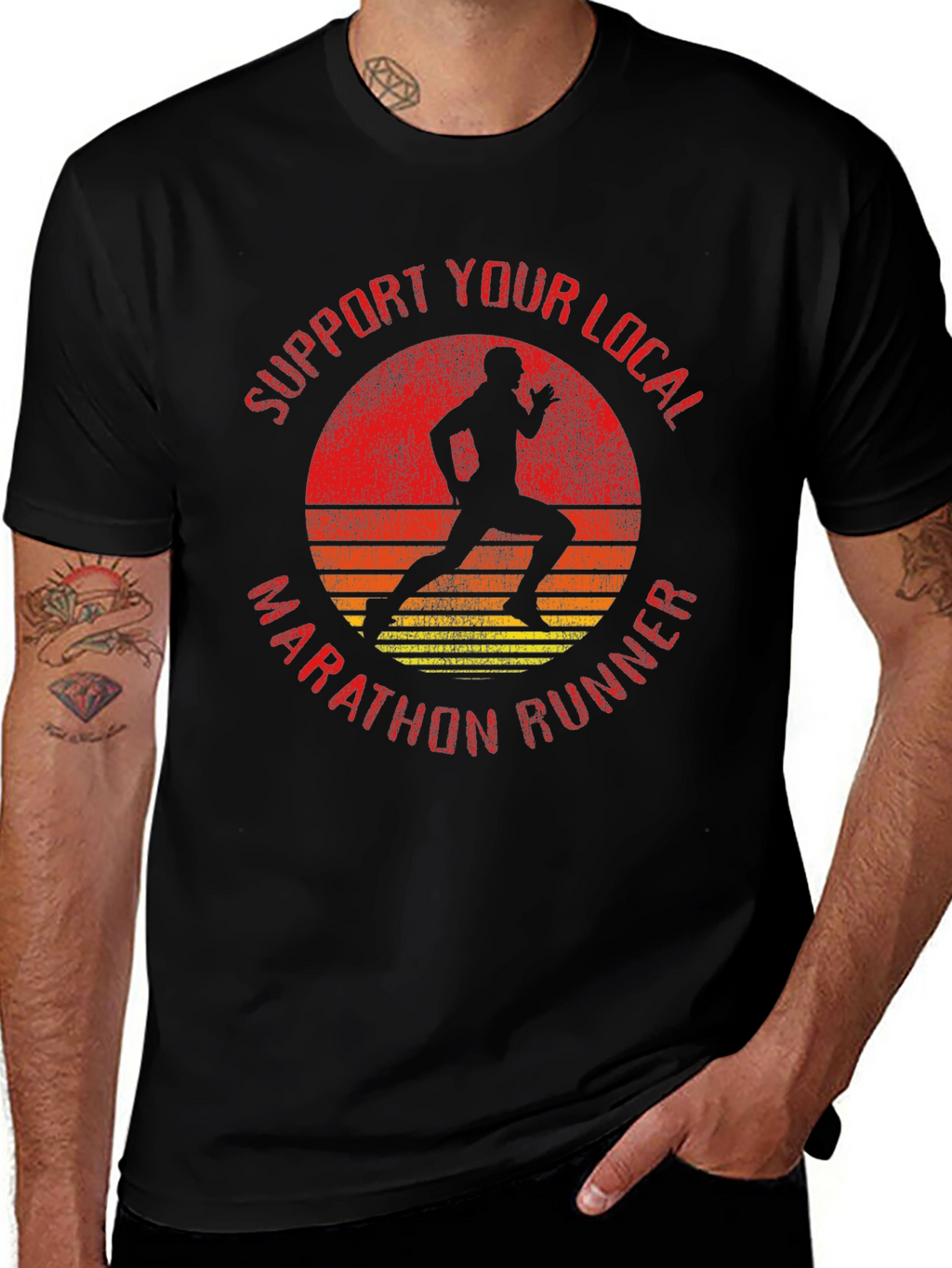 Support Local Marathon Runner Graphic Tee