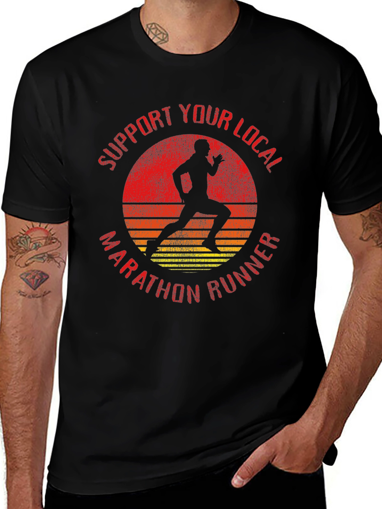 Support Local Marathon Runner Graphic Tee