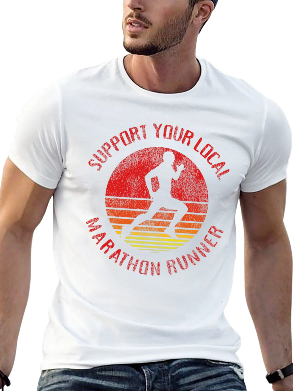 Support Local Marathon Runner Graphic Tee