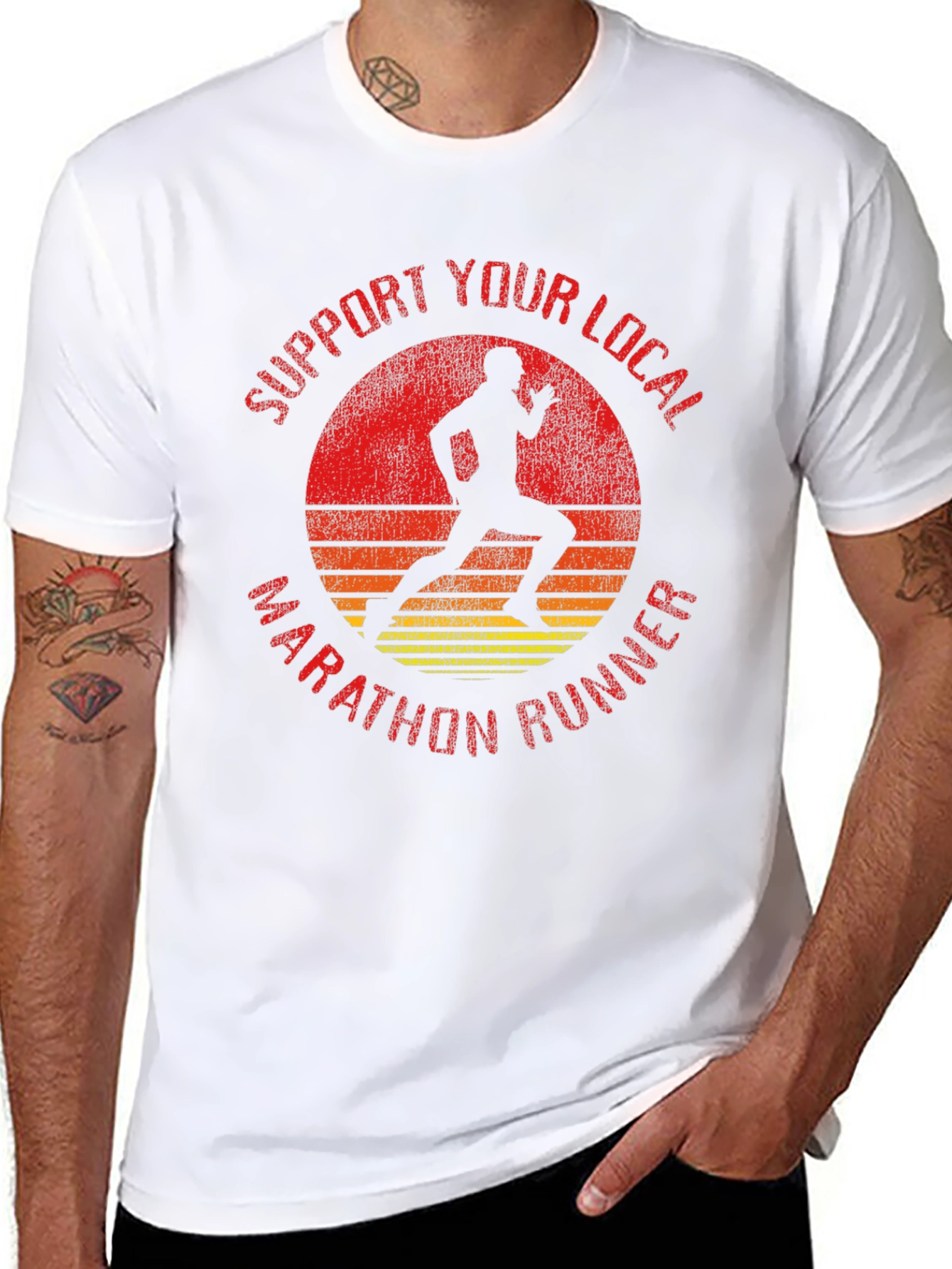 Support Local Marathon Runner Graphic Tee