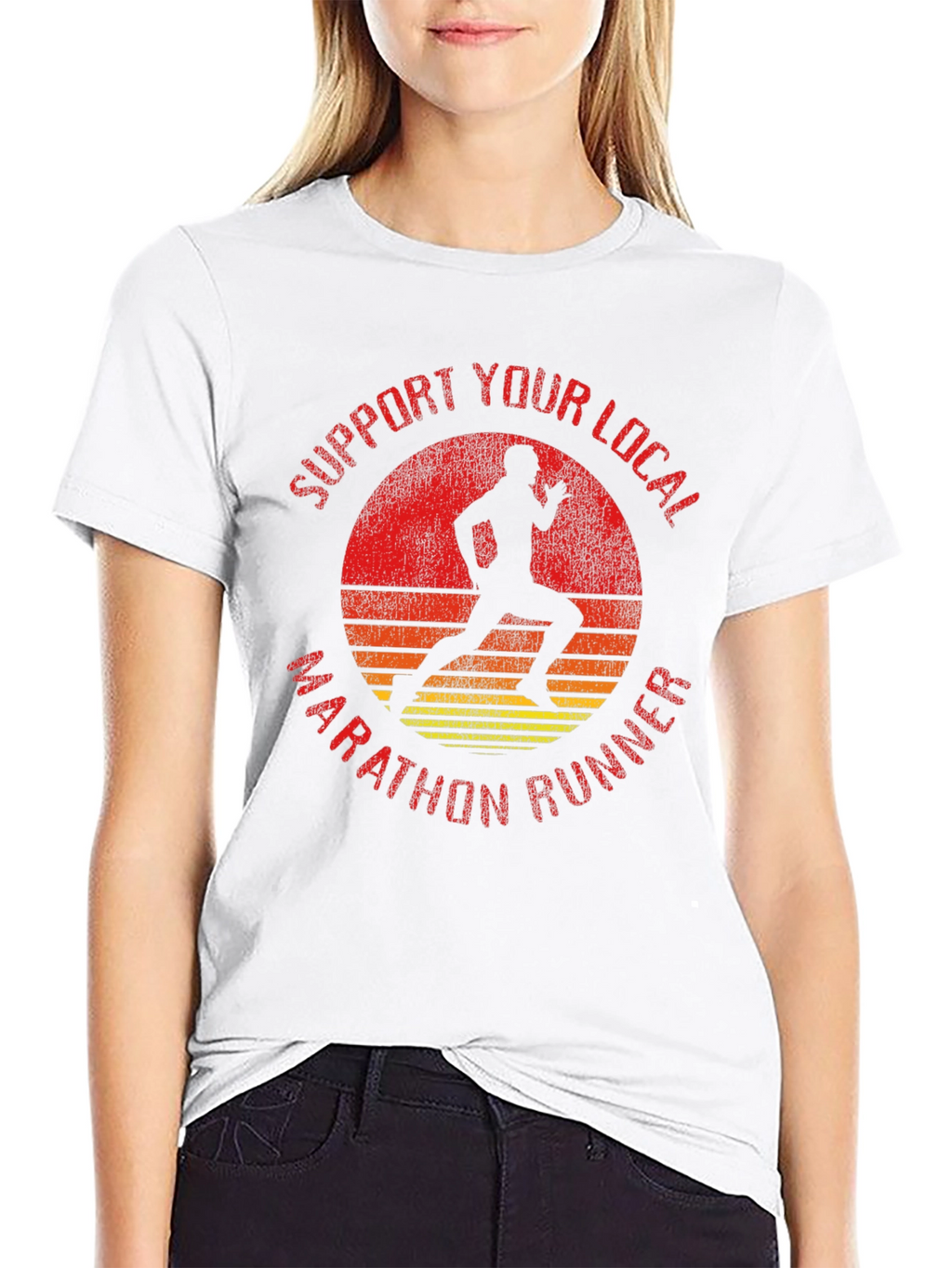 Support Local Marathon Runner Graphic Tee