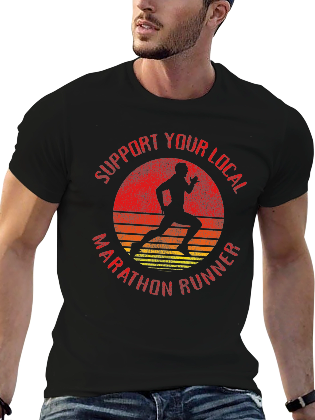 Support Local Marathon Runner Graphic Tee