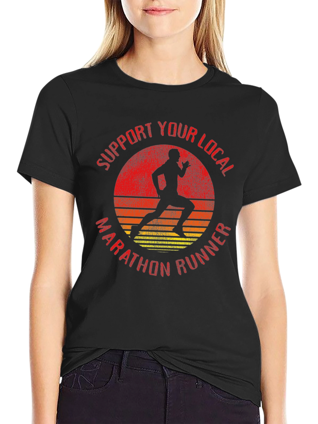 Support Local Marathon Runner Graphic Tee