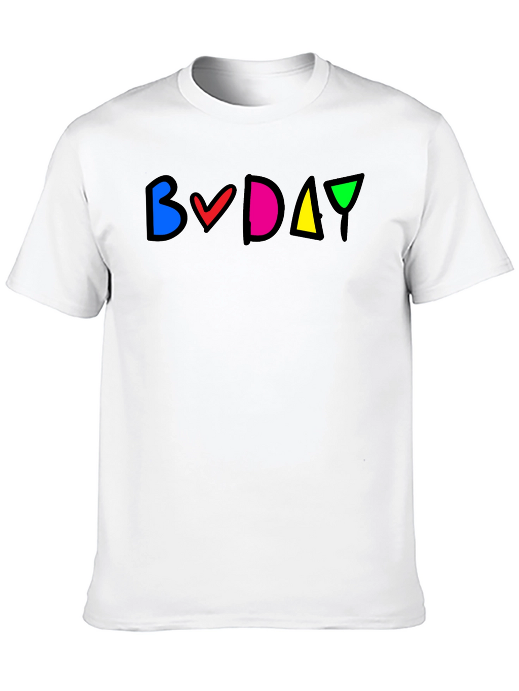 Colorful BVDAY Black T-Shirt
