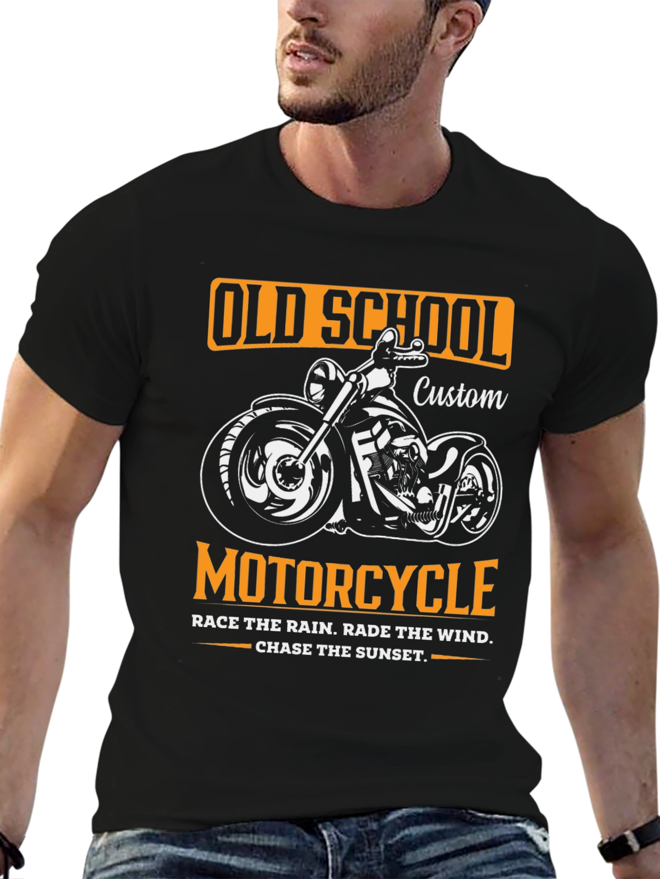Old School Motorcycle Custom Graphic T-Shirt