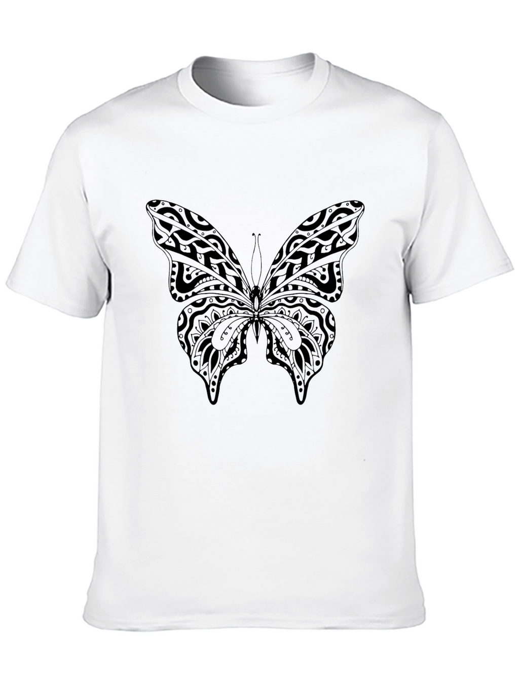Butterfly Print Black T-Shirt